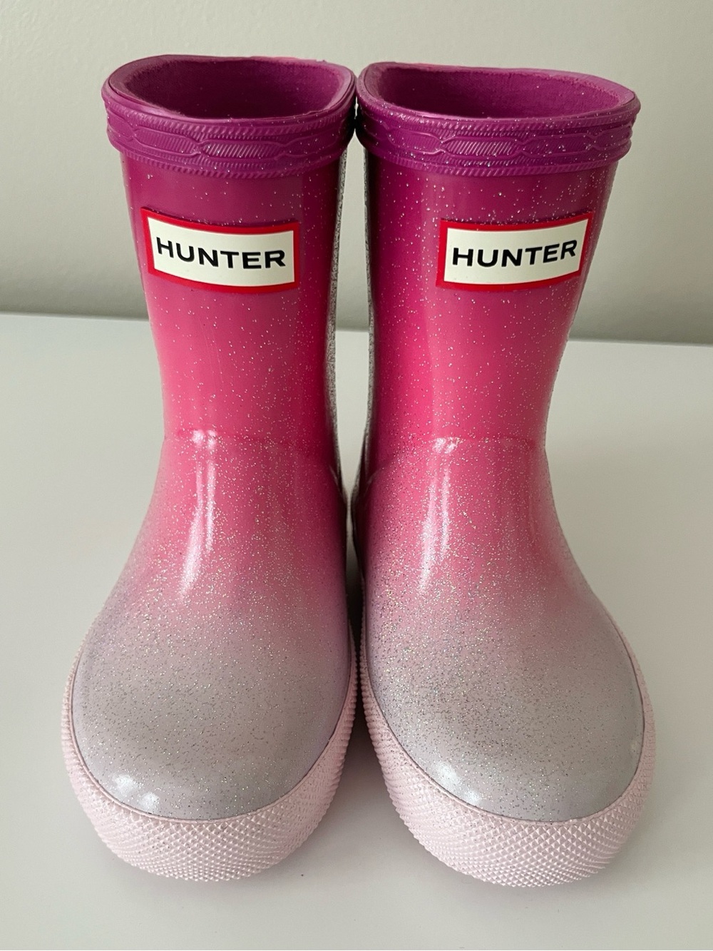 Hunter Ombre Glitter Kids Rain Boots